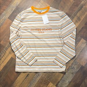 NWT A$AP Rocky x Guess Originals Orange Striped Long Sleeve Tee